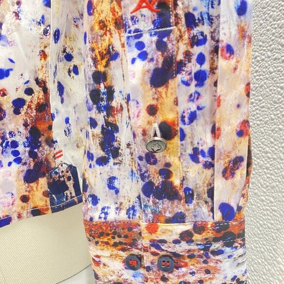 Au Noir Men’s Tongas Abstract Print Long Sleeve Button-Up Shirt Multicolo - Picture 5 of 16